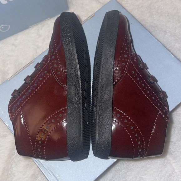 FALCOTTO CUPIDO Boys Patent leather lace-ups in Burgundy NWT - Picture 3 of 4